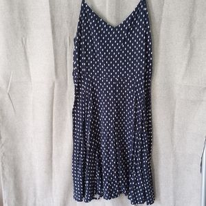 Gap Navy Blue w. White Polka Dot Dress - Adjustable Straps - Size L